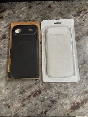 Black and Clear Glitter Phone Case Set - Compatible Cell Phone Protective Covers